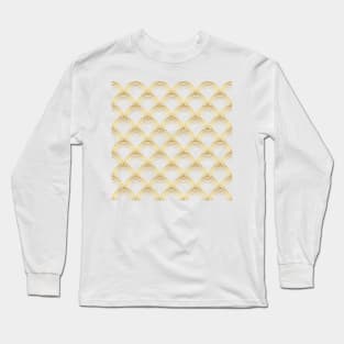 Art Deco luxury arches pattern in navy and gold Long Sleeve T-Shirt